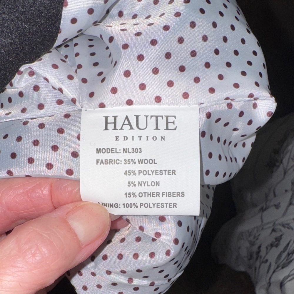 Haute Edition Black Wool Trench Coat - Picture 7 of 8